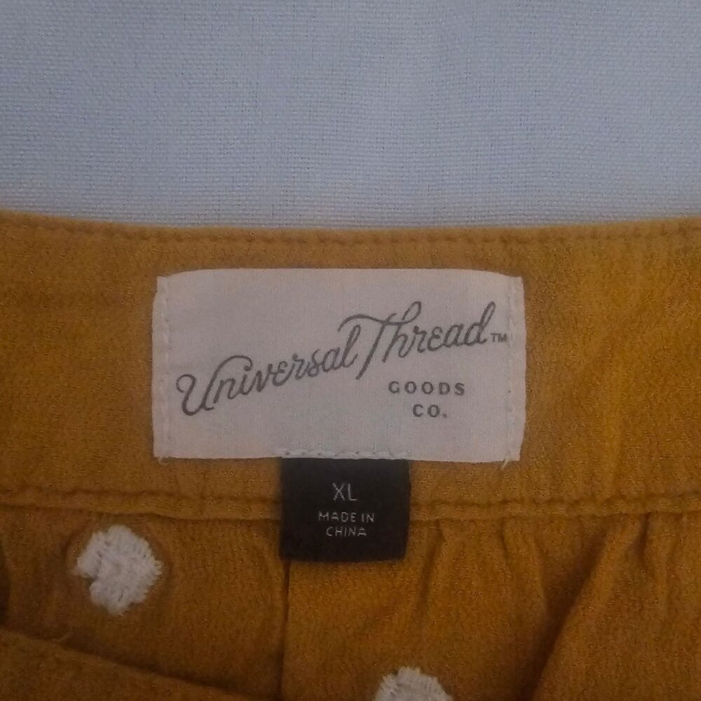 Universal Thread Mustard Yellow Polka Dot Ruffle Sleeveless Tank Top Women's XL‎ - Picture 4 of 9